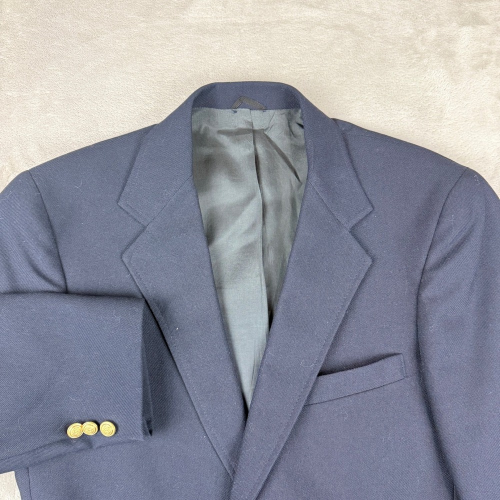 Vintage Levis Menswear Blazer Men 40S Navy Blue Gold Buttons Sport Coat Preppy